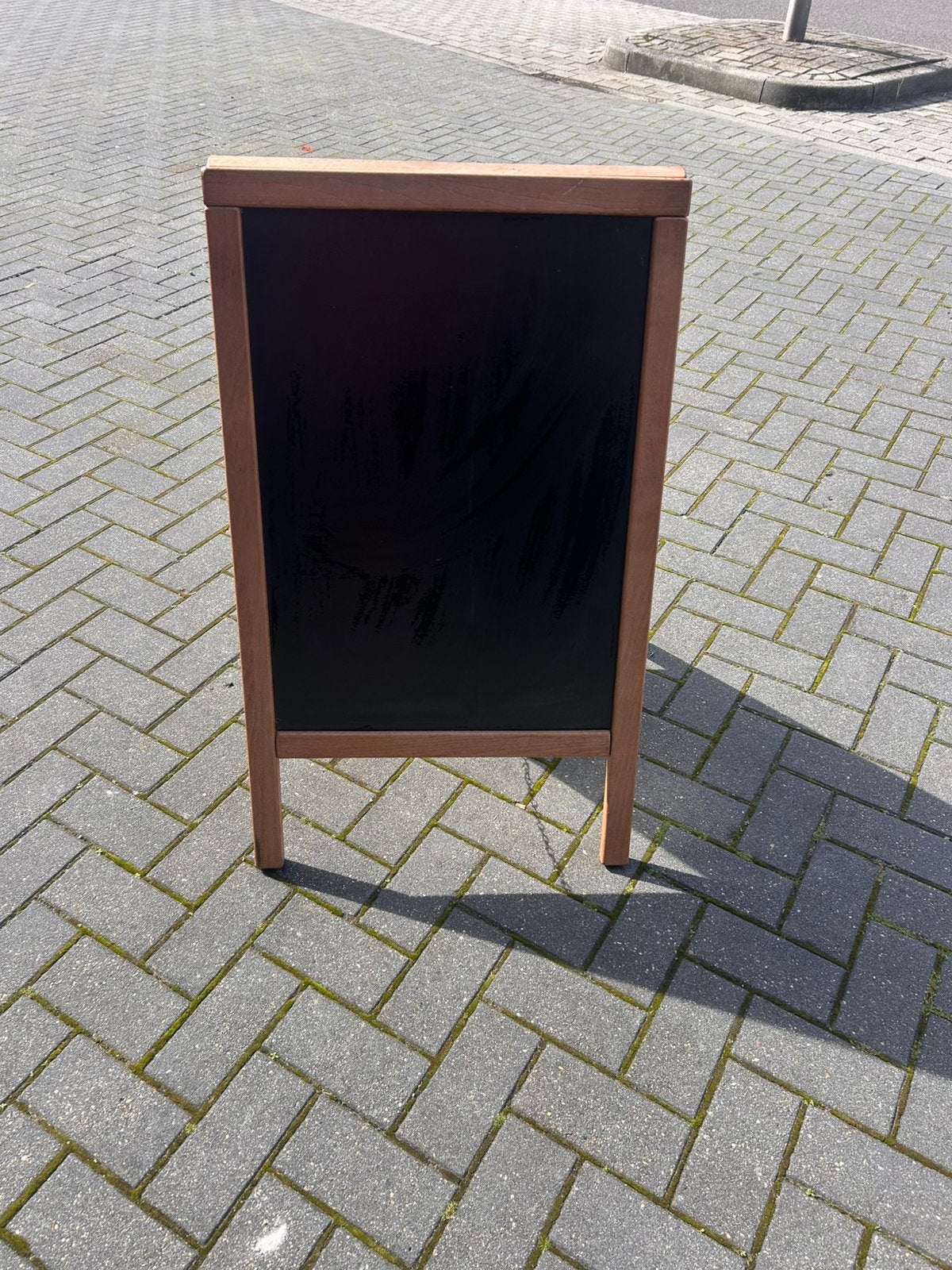 Houten stoepbord / Krijtbord dubbelzijdig – 95 x 55 cm, Ophalen, Zo goed als nieuw, X, Krijtbord