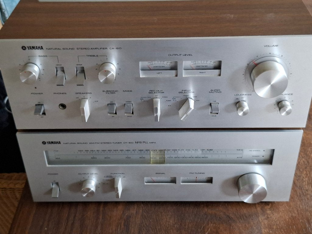 Iconische zeldzame Vintage Yamaha versterker CA 610 + CT 610