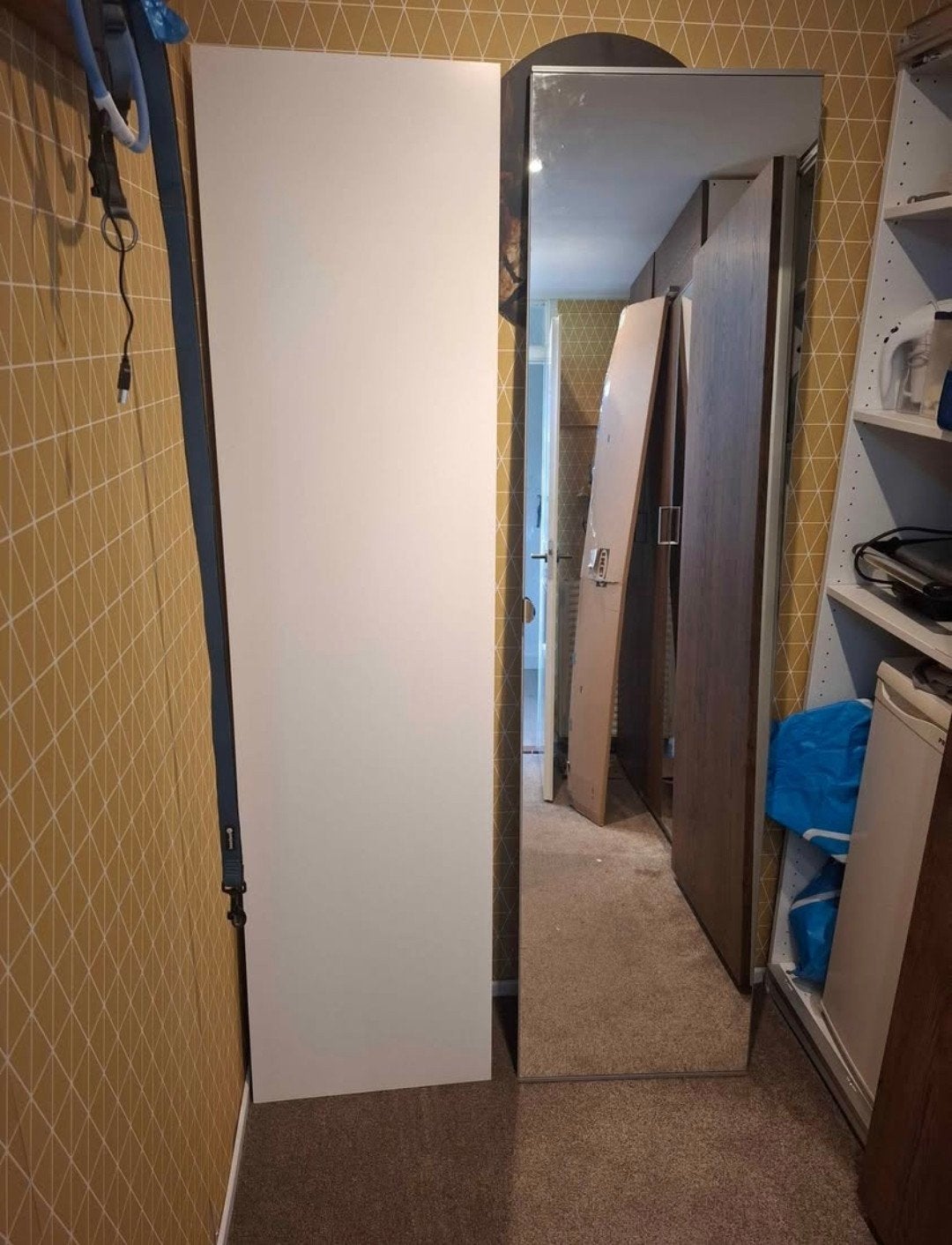 2 IKEA PAX deuren: Forsand wit en spiegeldeur 195x50, Ophalen, Nieuw, 50 tot 100 cm, Minder dan 25 cm