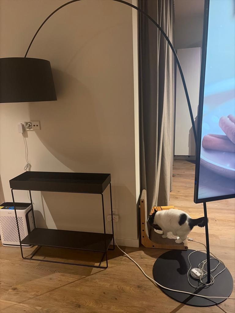 Grote design booglamp te koop., Huis en Inrichting, Lampen | Vloerlampen, Gebruikt, 200 cm of meer, Ophalen