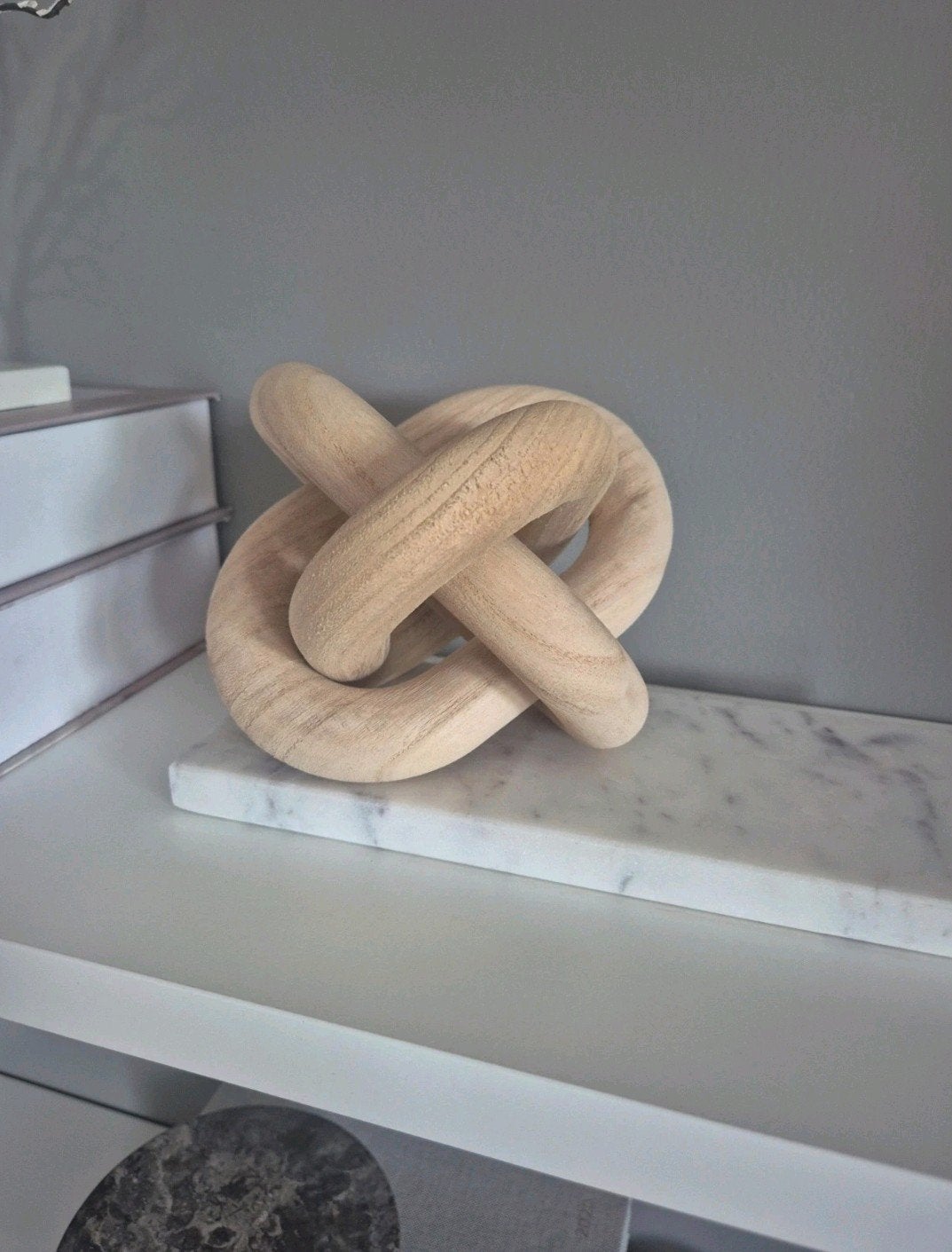 Westwing Houten Knoop Decoratie / Wood Chain Link, Ophalen of Verzenden, Zo goed als nieuw, Beige, Hout