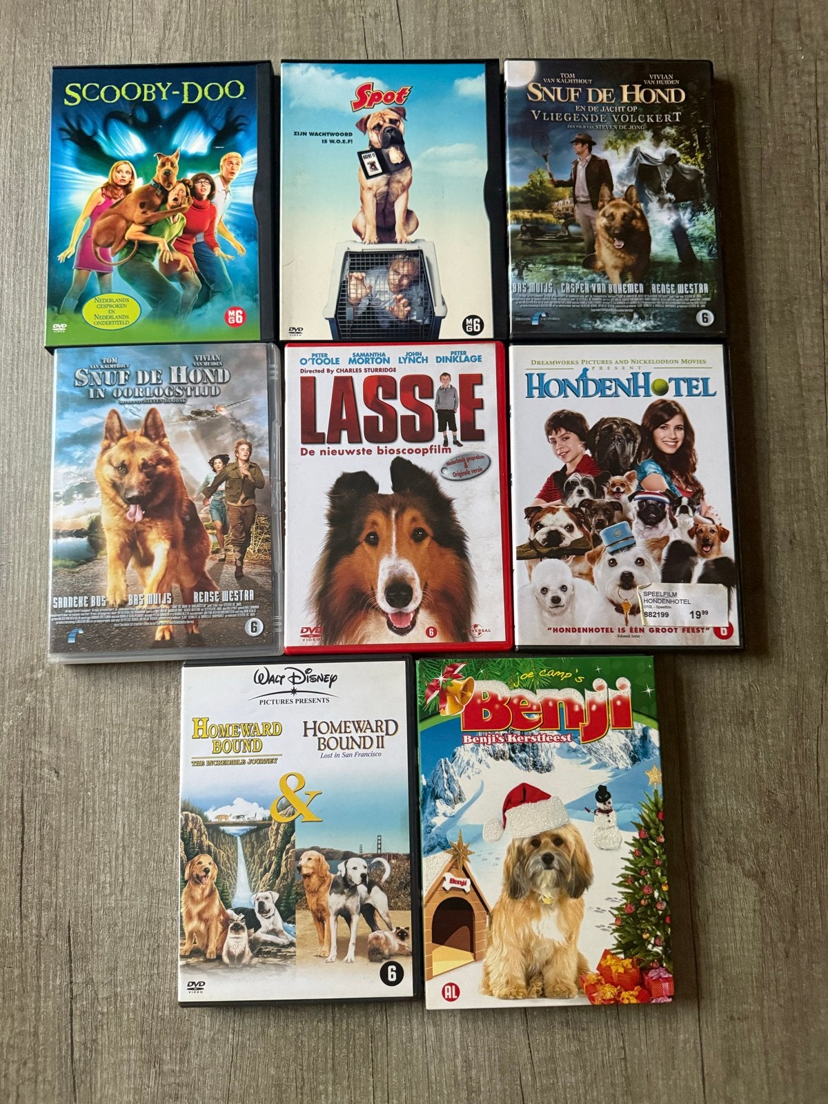 Hondenfilms DVD collectie: Benji, Lassie, Scooby-Doo en meer, Gebruikt, Alle leeftijden, Nederlands, Familie