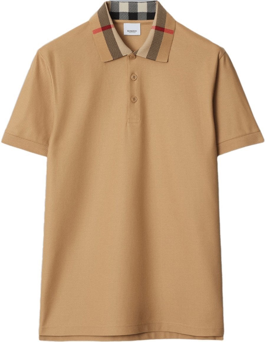 Burberry Beige Polo XXL met Iconische Ruitkraag, Beige, Nieuw, Overige maten, Ophalen of Verzenden