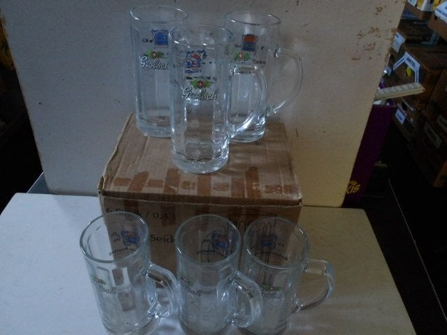 Grolsch pullenset (nr.2) glazen 0.4 ltr. 6 stuks, Ophalen of Verzenden, Nieuw, Pul(len), Grolsch