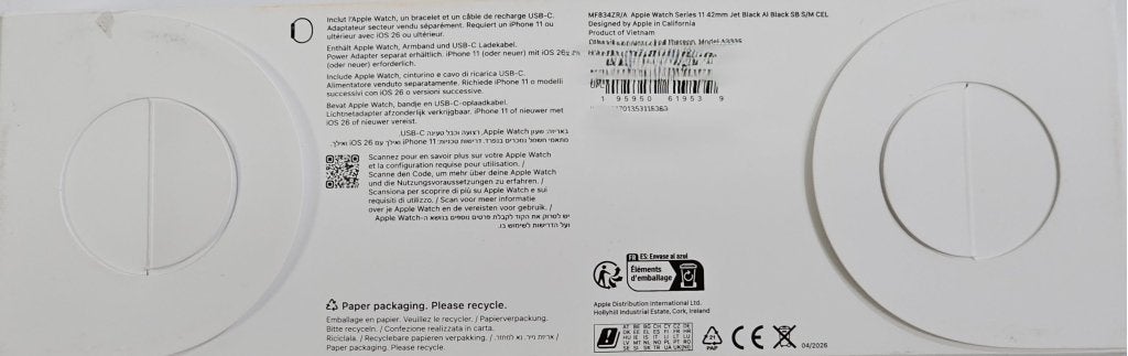 Apple Watch 11 - 42mm - Zwart - Geweven Sportbandje | Nieuw, Computers en Software, Apple Distribution International, Nieuw, Ophalen of Verzenden