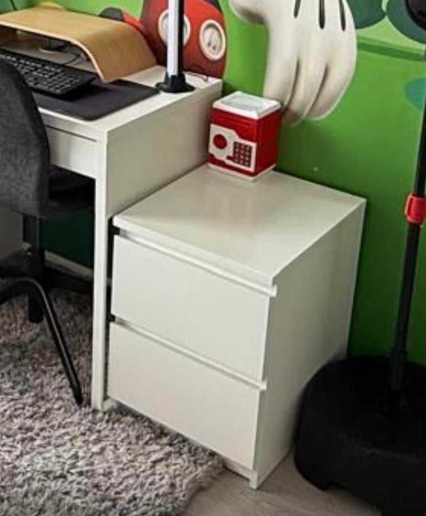 IKEA Malm ladekastje - Wit, 2 lades, Ophalen, Zo goed als nieuw