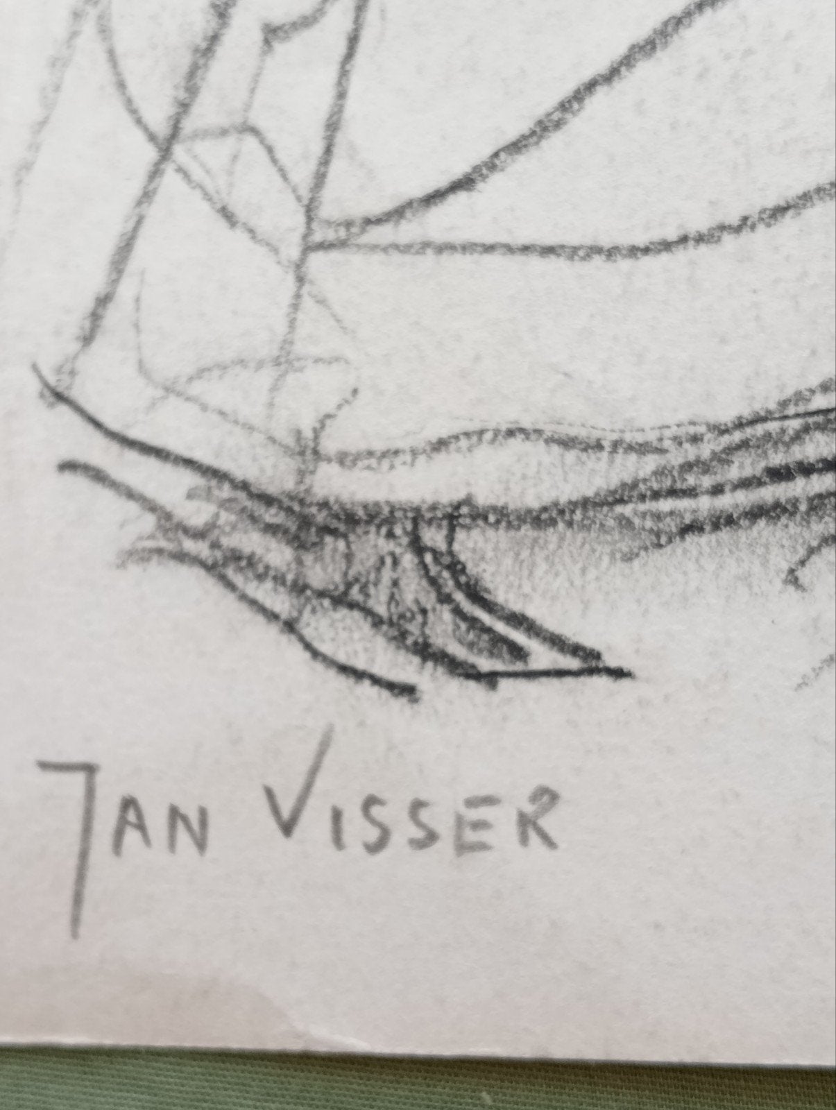 Jan Visser tekening mensen jaren 40-50, Antiek en Kunst, Kunst | Tekeningen en Foto's, Ophalen of Verzenden