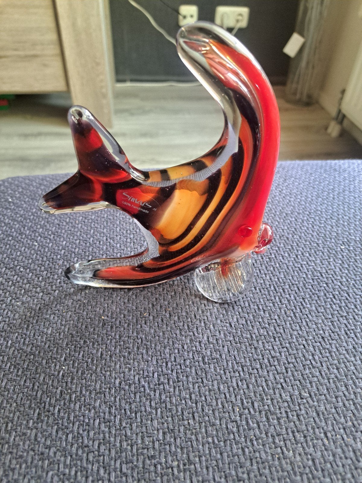 simais art glass beeld "vis" gestickerd, Antiek en Kunst, Ophalen of Verzenden