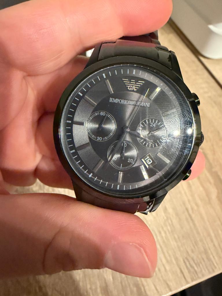Emporio Armani AR2453 Zwart Compleet met doos schakels, Overige merken, Staal, Staal, Ophalen of Verzenden