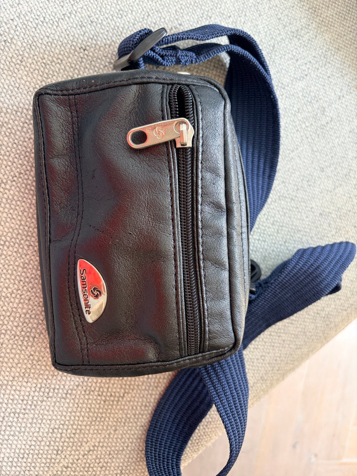 Samsonite vintage Leren Heuptasje - Zwart, Ophalen of Verzenden, Gebruikt, Zwart, Overige typen
