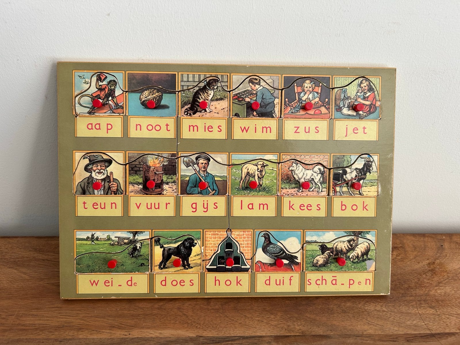 Vintage Puzzel Aap Noot Mies - Educatief Houten Speelgoed, Antiek en Kunst, Antiek | Speelgoed, Ophalen of Verzenden