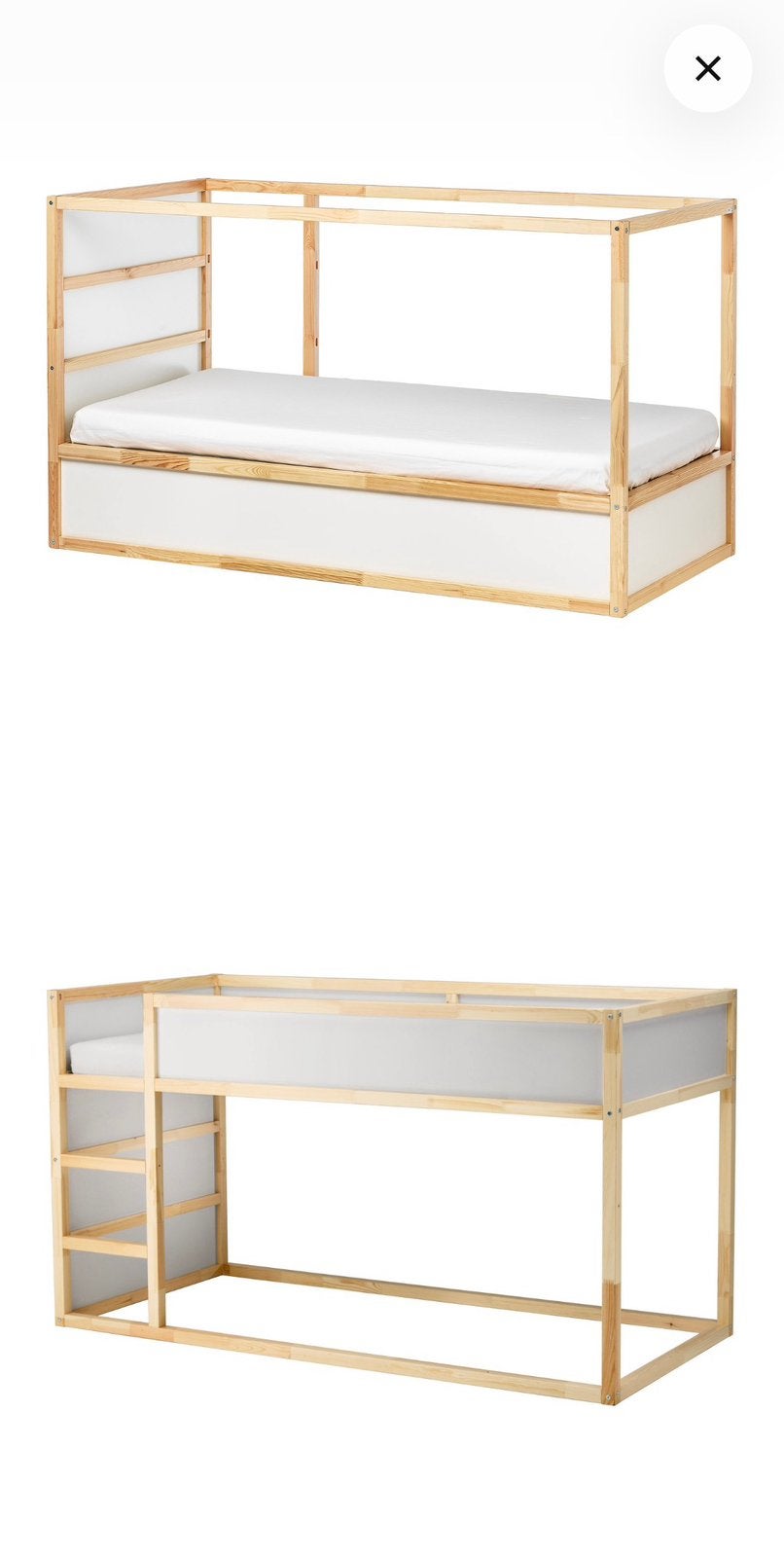Ikea omkeerbed kura  nette staat. incl matras, Ophalen, Eenpersoons, Minder dan 160 cm, Zo goed als nieuw