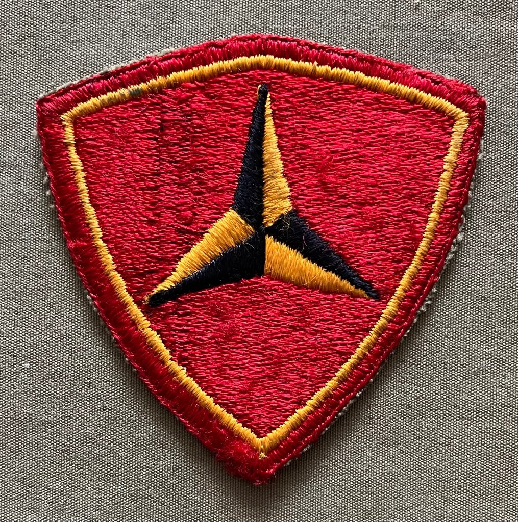 US WW2 Shoulder Patch - 3rd Marine Corps Division USMC, Ophalen of Verzenden, Marine, Amerika, Embleem of Badge
