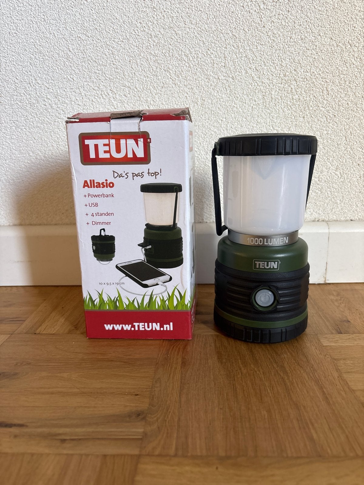 TEUN Allasio LED Campinglamp met Powerbank en USB, Ophalen of Verzenden, Zo goed als nieuw, Accu