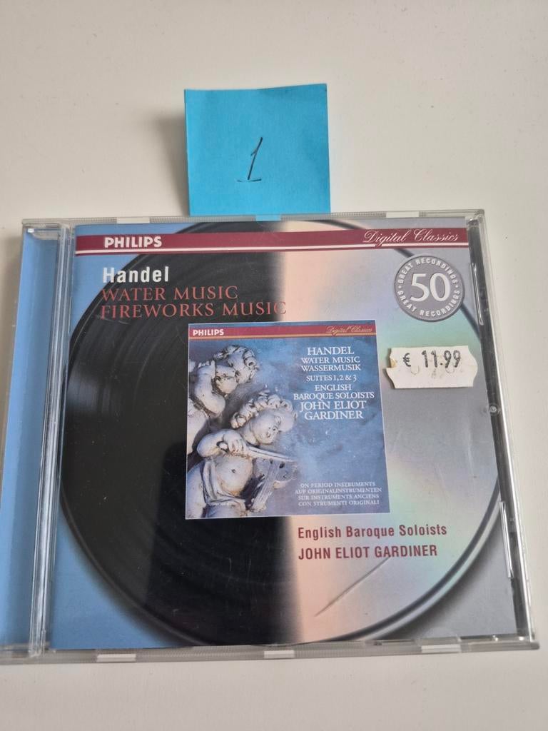 Handel: Water Music & Fireworks Music - Gardiner CD, Ophalen of Verzenden, Barok, Zo goed als nieuw, Orkest of Ballet