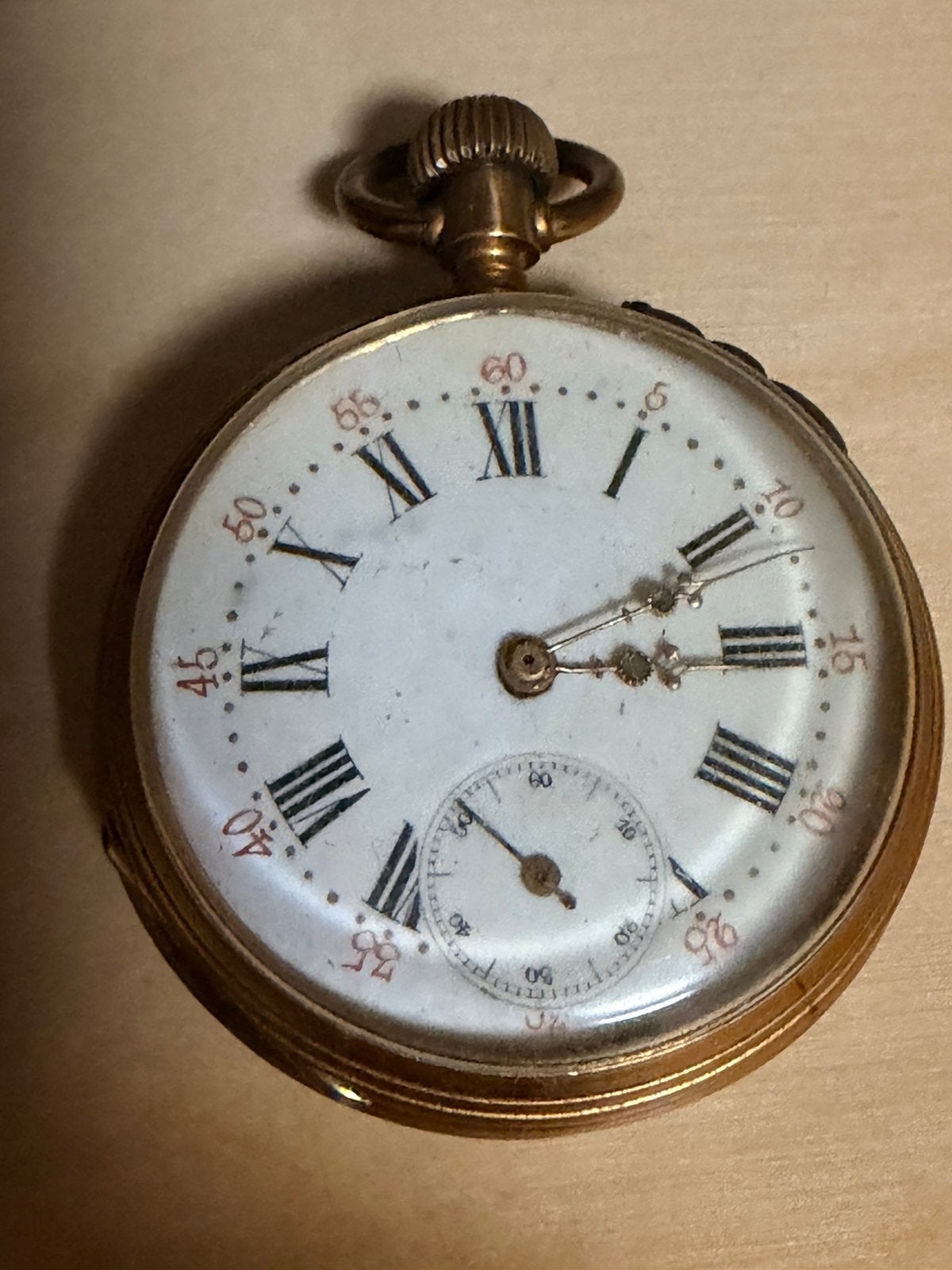 Antique Swiss Cylindre Remontoir 10 Rubis 18K, Ophalen of Verzenden, Staal, Overige merken, 1960 of later