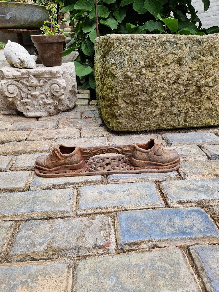 brocante gietijzeren schoenschraper - schoenenschraper, Antiek en Kunst, Antiek | Overige Antiek, Ophalen of Verzenden