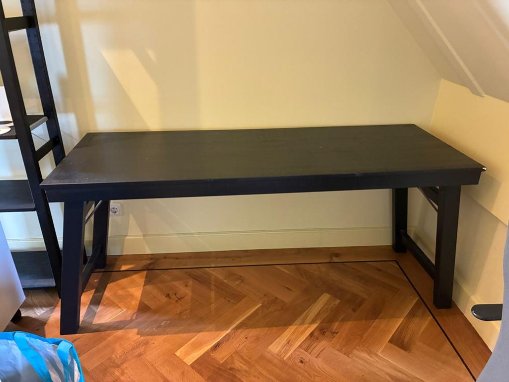 Woood houten bureau Honk (grenen zwart 160x57x73), Ophalen, Zwart, Gebruikt, Hout