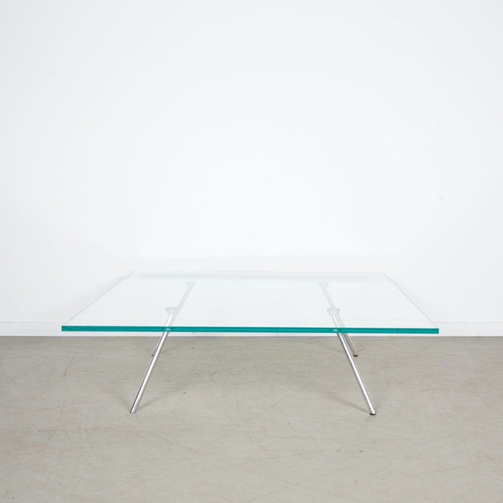 1x Beek Collection Maupertuus Salontafel Glas - Chroom, Niet ingevuld, Zo goed als nieuw, Glas, Minder dan 50 cm