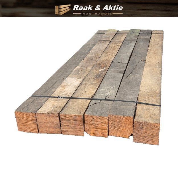 6 Hardhouten palen 15x15 cm 2.40 m lang - nr: HB246, Tuin en Terras, Palen, Balken en Planken, Ophalen, Palen, Nieuw, Hardhout