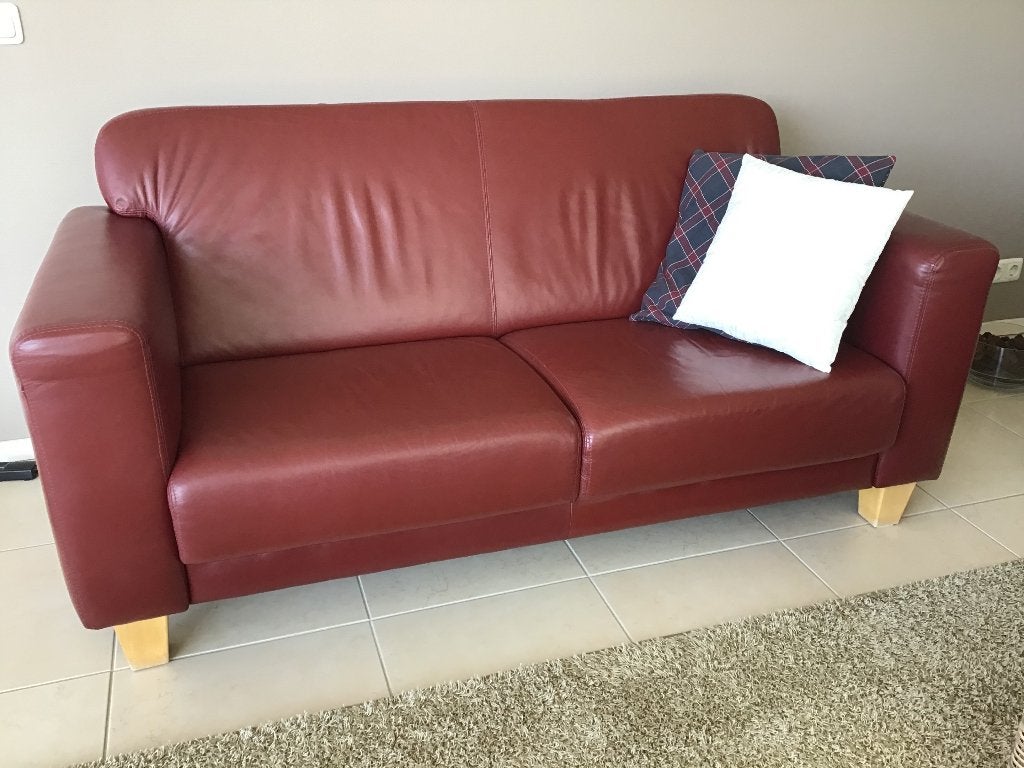 Leren bank, 2,5 sits, Ophalen, Gebruikt, Overige maten, 150 tot 200 cm
