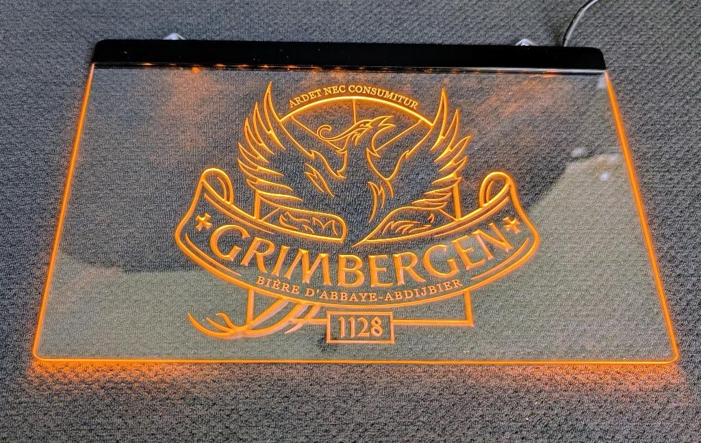 Grimbergen LED licht reclame lamp, Verzamelen, Ophalen of Verzenden, Nieuw, Reclamebord, Plaat of Schild, Overige merken