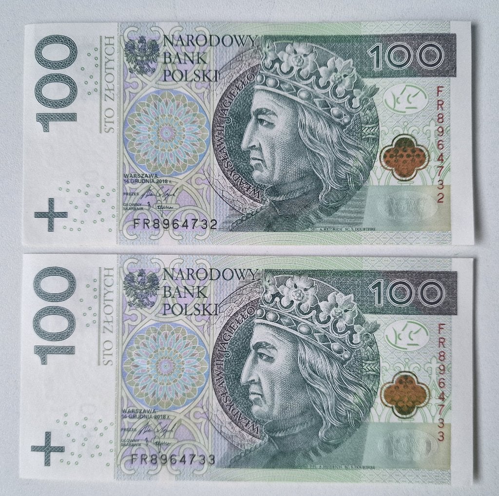 Biljetten 100 zloty Polen UNC, Ophalen of Verzenden, Polen, Setje