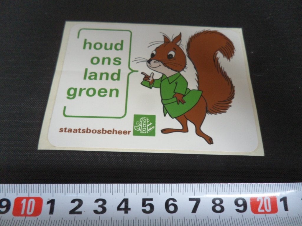 sticker Houd ons land groen Staatsbosbeheer  Eekhaarn, Ophalen, Zo goed als nieuw