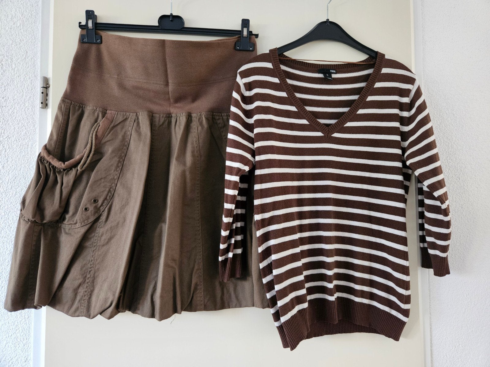 Leuke set: rok en bijpassende trui mt L, Maat 38/40 (M), Bruin, Ophalen of Verzenden, Zo goed als nieuw