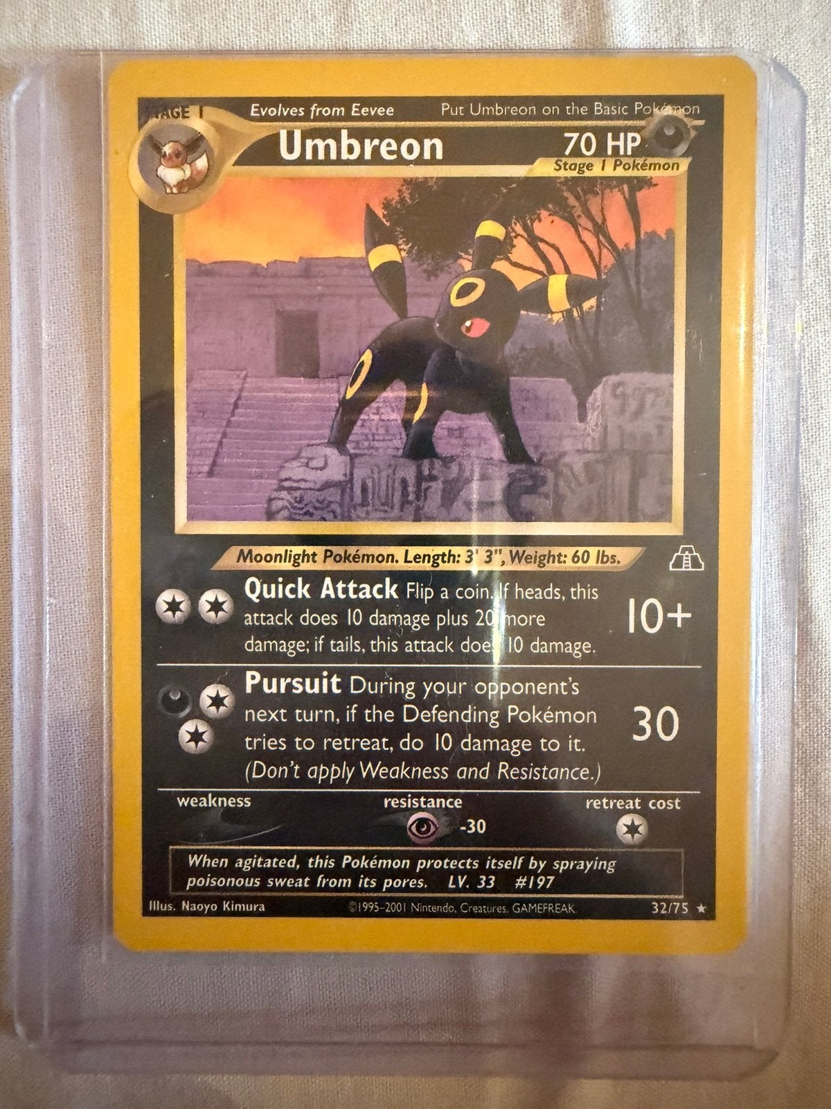 Pokemon Neo Discovery Umbreon 32/75, Ophalen of Verzenden, Zo goed als nieuw
