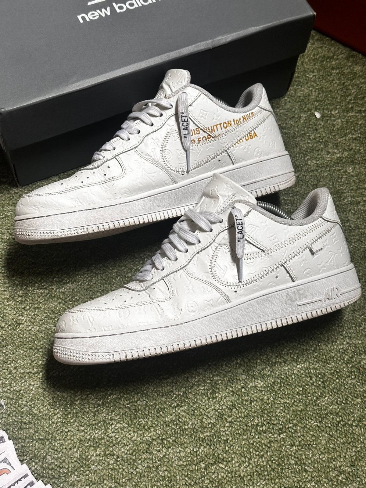 Nike Air Force 1 Off-White Louis Vuitton Maat 44, Kleding | Heren, Ophalen of Verzenden, Zo goed als nieuw, Wit
