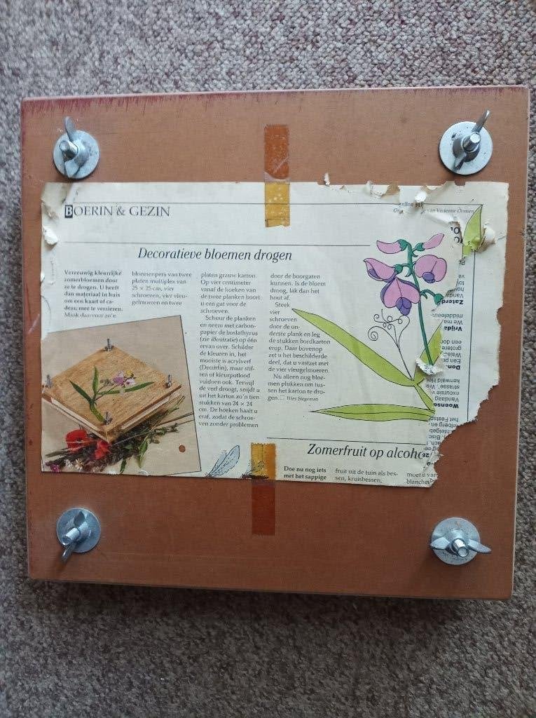 Bloemenpers 25x25 cm, Zo goed als nieuw, Overige merken, Natuur en Bloemen, Hout