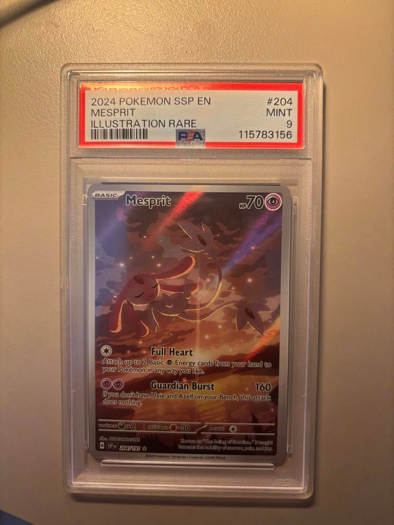 Mesprit 204 PSA 9 Mint, Ophalen of Verzenden, Zo goed als nieuw, Losse kaart