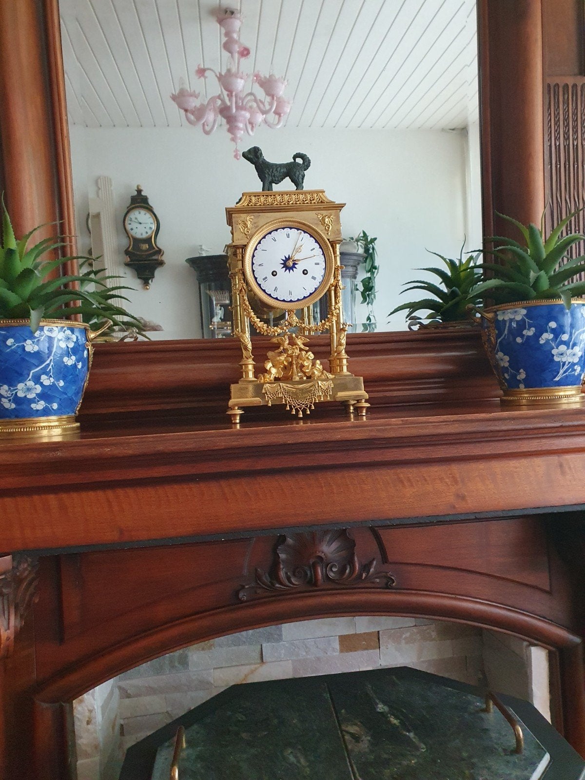 Mooie vuurvergulde klok, Ophalen