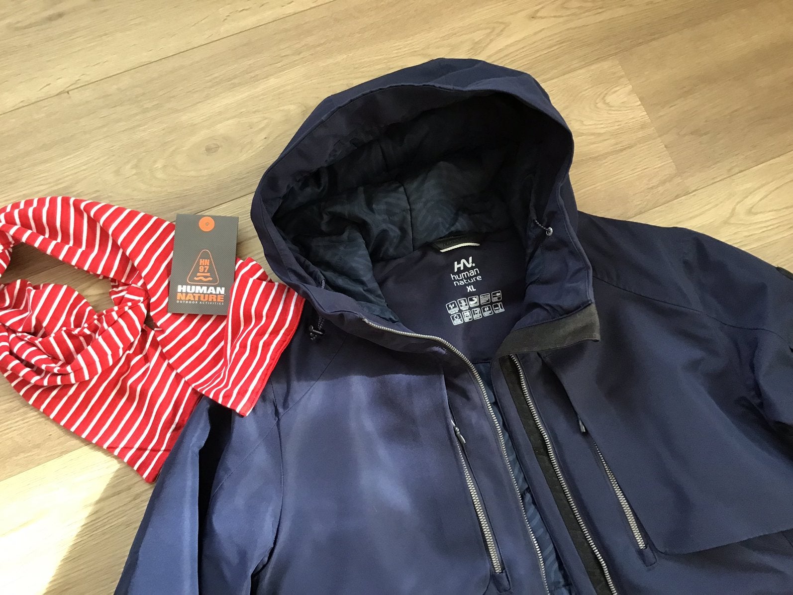 HUMAN NATURE!Sportieve Parka XL.&Sjaal.Navy Bue.Nieuwstaat !, Ophalen of Verzenden, Zo goed als nieuw, Maat 46/48 (XL) of groter
