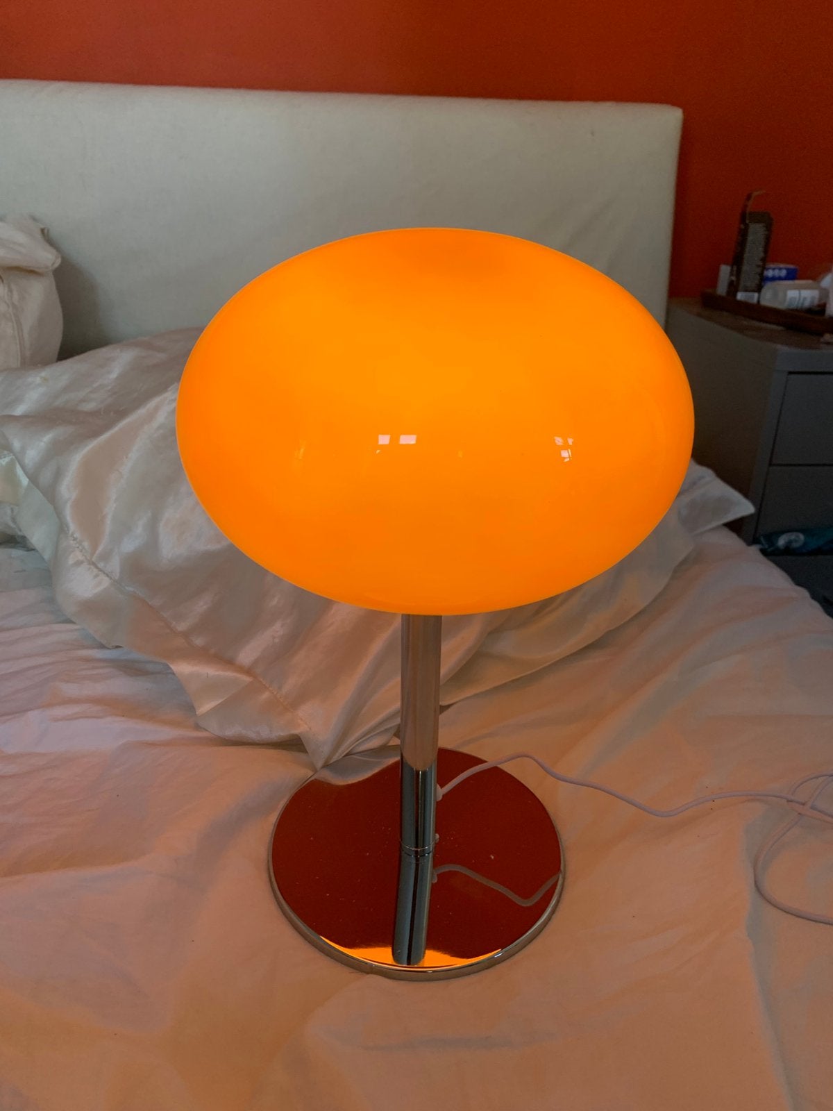 Leuk oranje glazen vintage look lampje, Ophalen, Minder dan 50 cm