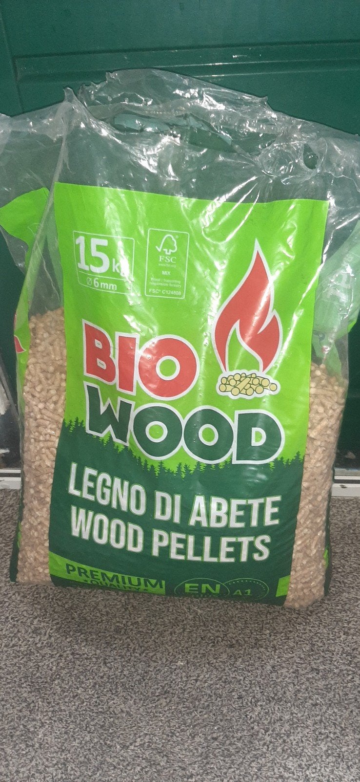 Bio Wood Houtpellets - ( nog ruim halve zak inhoud, Minder dan 3 m³, Ophalen, Overige houtsoorten, Blokken