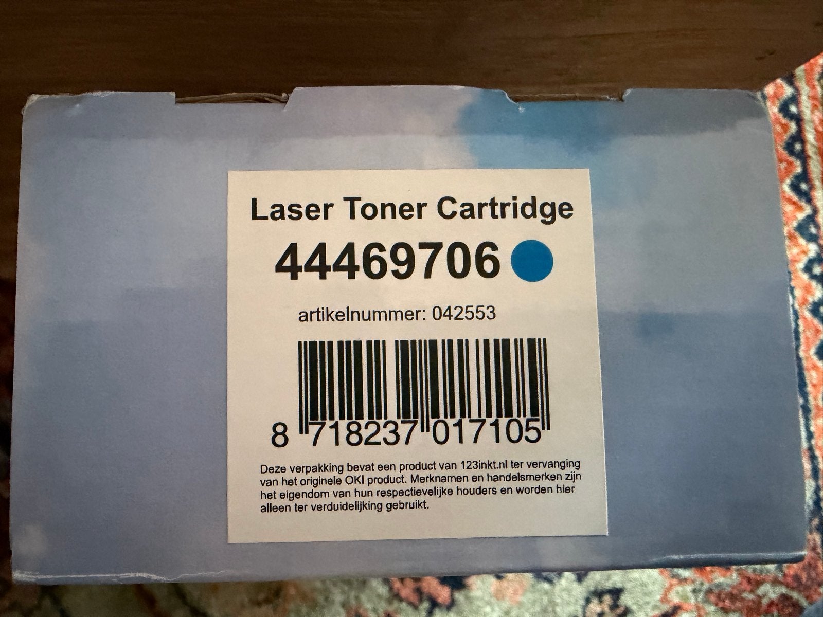 123inktToner Cartridge 44469706 - Cyaan (Vervangt Oki), Computers en Software, Ophalen of Verzenden, Nieuw, Toner
