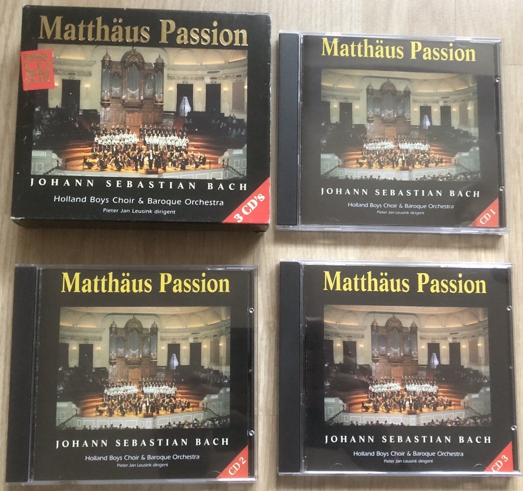 BACH - MATTHAUS PASSION - LEUSINK - BOX 3 CD'S, Ophalen of Verzenden, Zo goed als nieuw, Barok, Vocaal