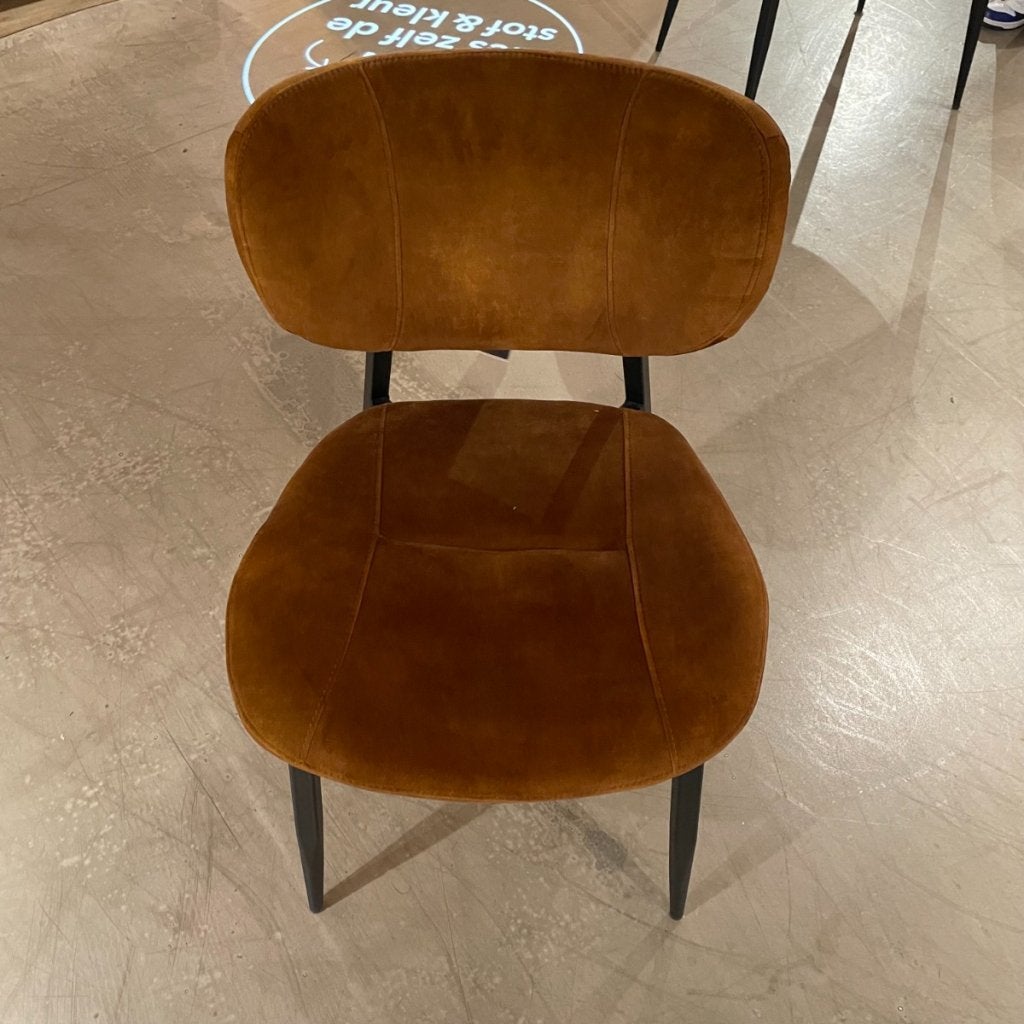 Gomba Eetstoel Stof Goldy Cognac Set van 4 - Pronto Wonen, Niet ingevuld, Niet ingevuld, Niet ingevuld