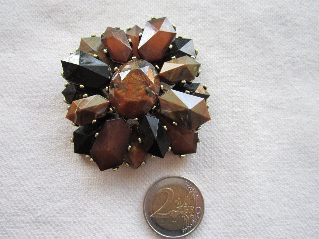 8.  Schitterende oude broche, groot, Ophalen, Overige materialen, Broche