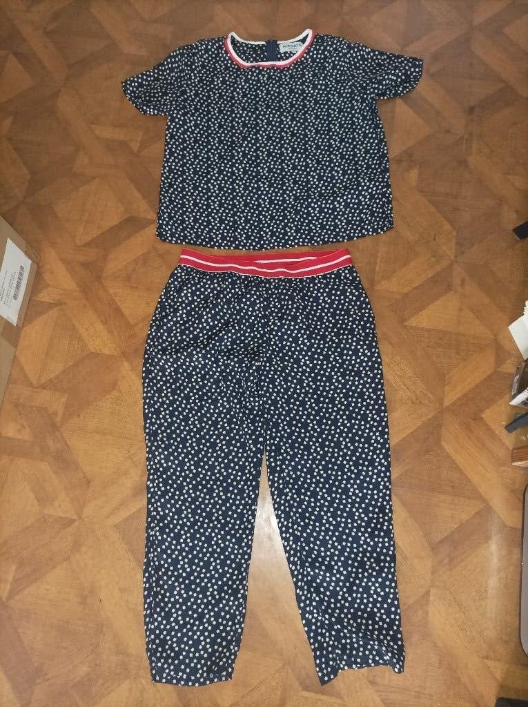 Airdate setje top blouse + bermuda, Maat 38/40 (M), Blauw, Ophalen of Verzenden, Zo goed als nieuw