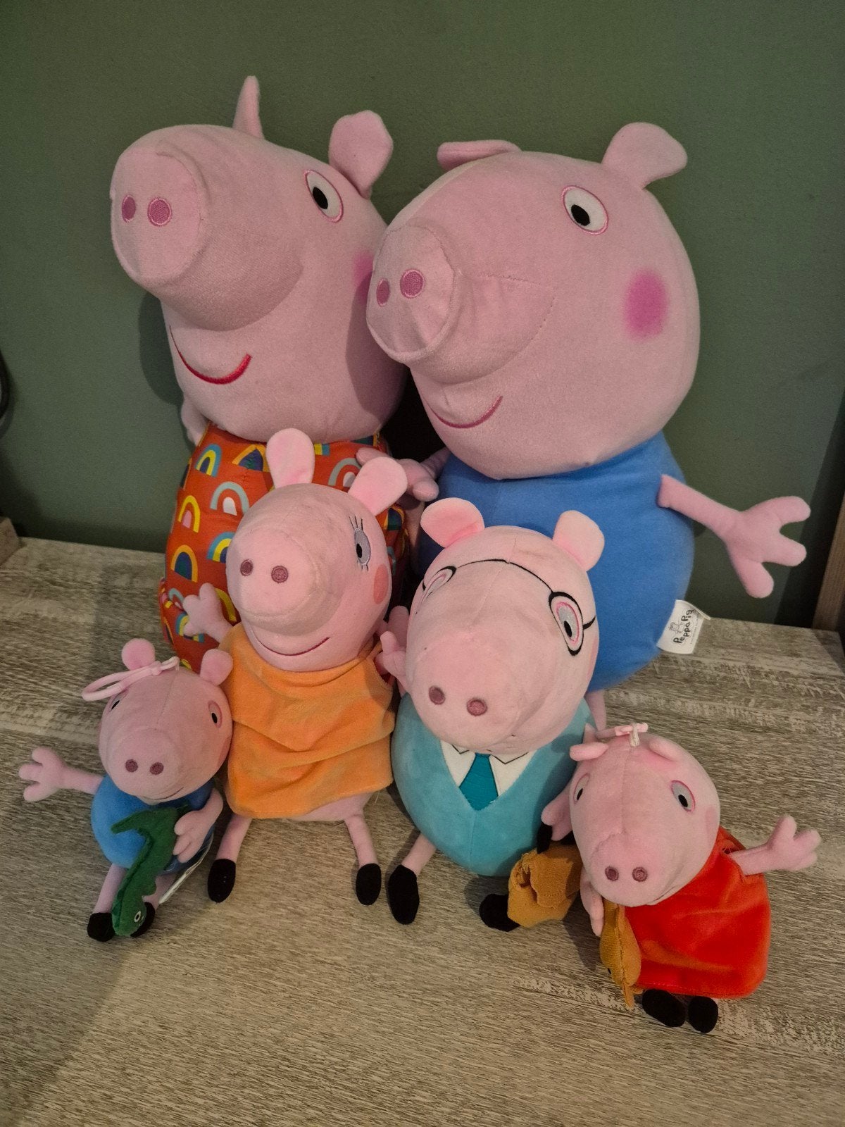 Grote Peppa Pig familie knuffels - complete set, Ophalen, Middelgroot (20 tot 80 cm), Meerkleurig, Peppa Pig