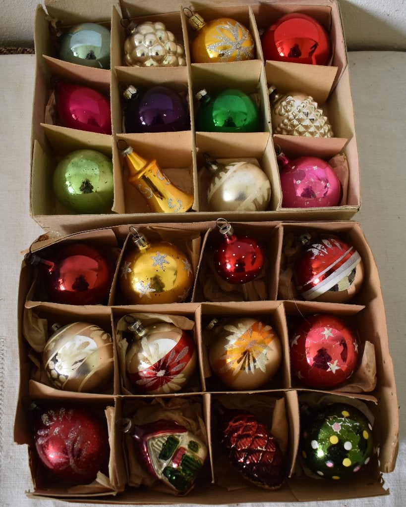verzameling oude/antieke gekleurde kerstballen, Diversen, Ophalen of Verzenden, Gebruikt