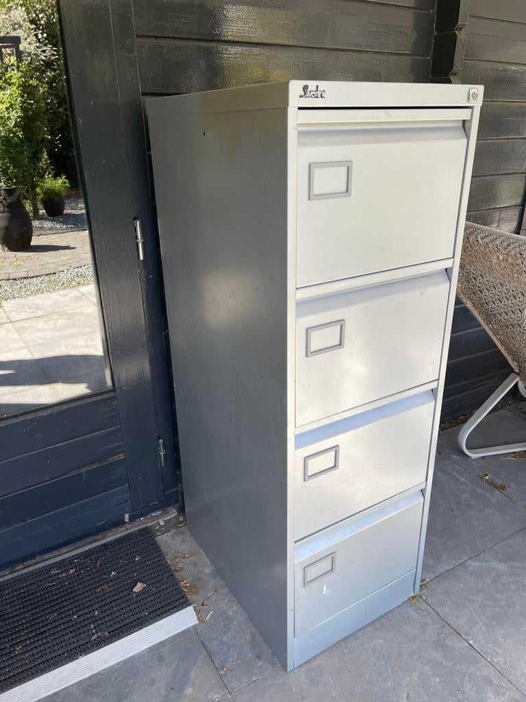 Degelijke metalen archiefkast 4 lades, Ophalen, Minder dan 50 cm, Gebruikt, Metaal