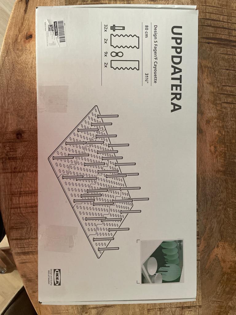 IKEA UPPDARETERA Bordenrek 80 cm - Nieuw in doos, Bordenrek, IKEA, Kunststof, Nieuw