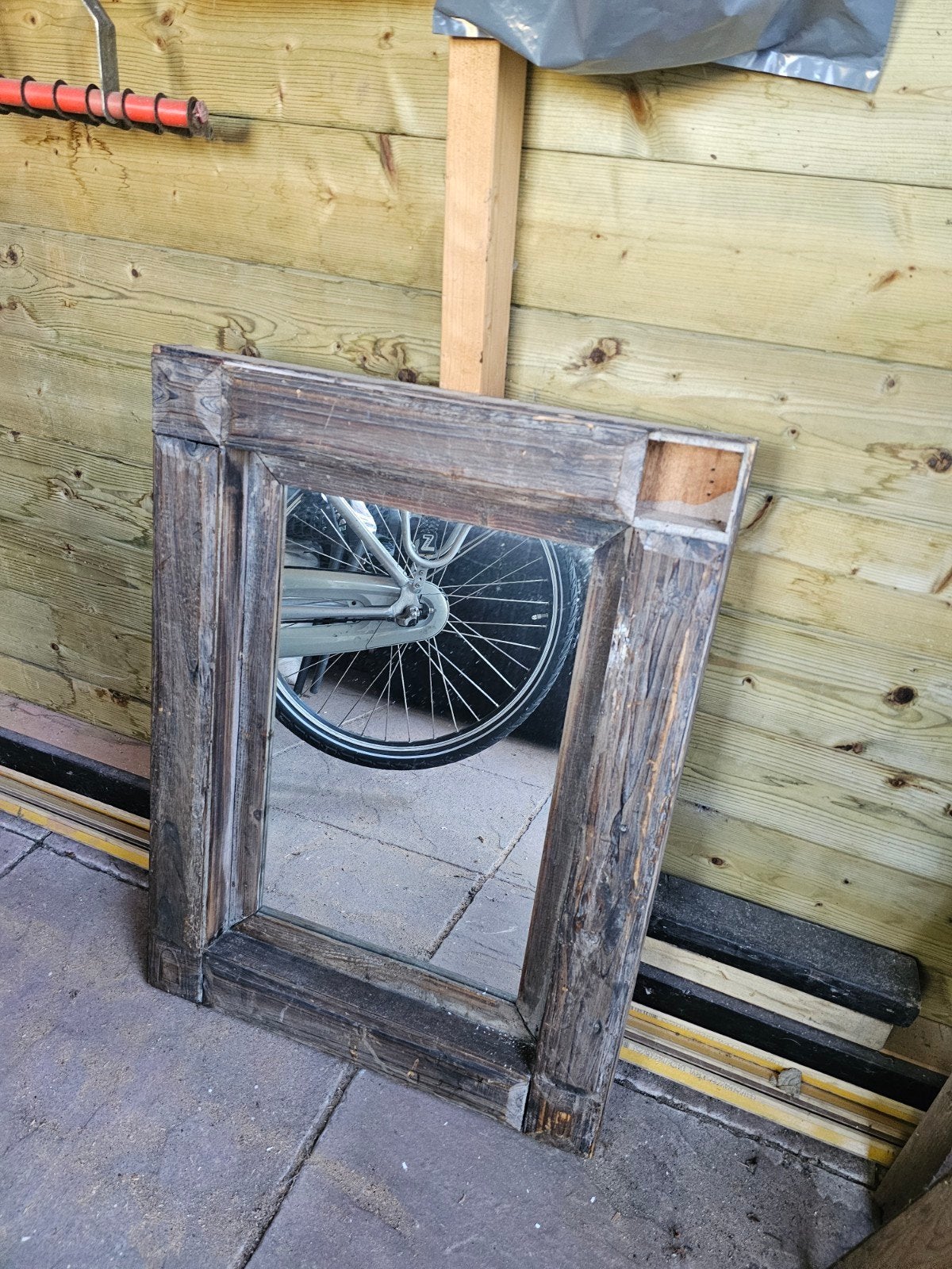 Spiegel met houten lijst, Ophalen, Minder dan 50 cm, Gebruikt, Minder dan 100 cm