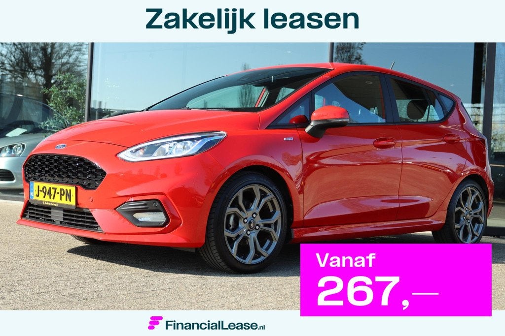 Ford Fiesta 1.0 EB AUTOMAAT ST-LINE + TREKHAAK | FULL LED |, Gebruikt, 49 €/maand, Bedrijf, Automatische klimaatregeling