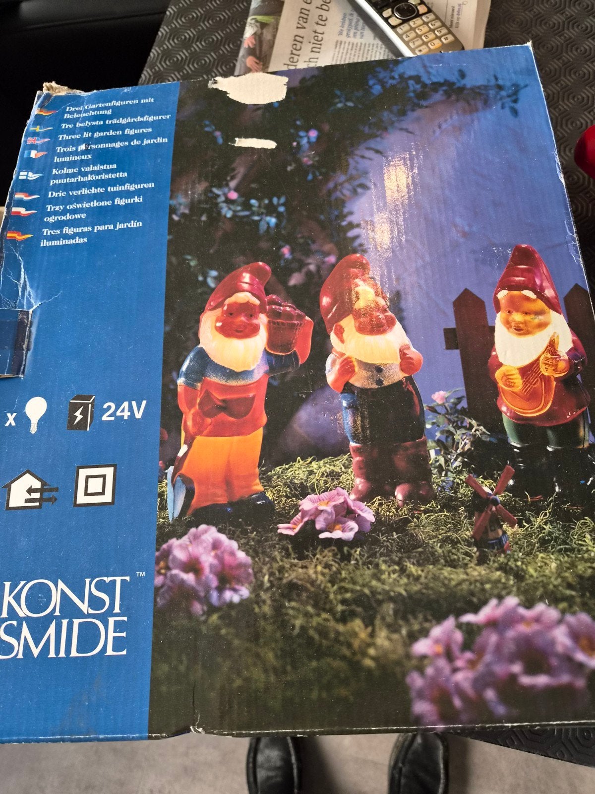 3 Tuinkabouters met verlichting  konstsmide nieiw, Tuin en Terras, Ophalen of Verzenden, Gebruikt
