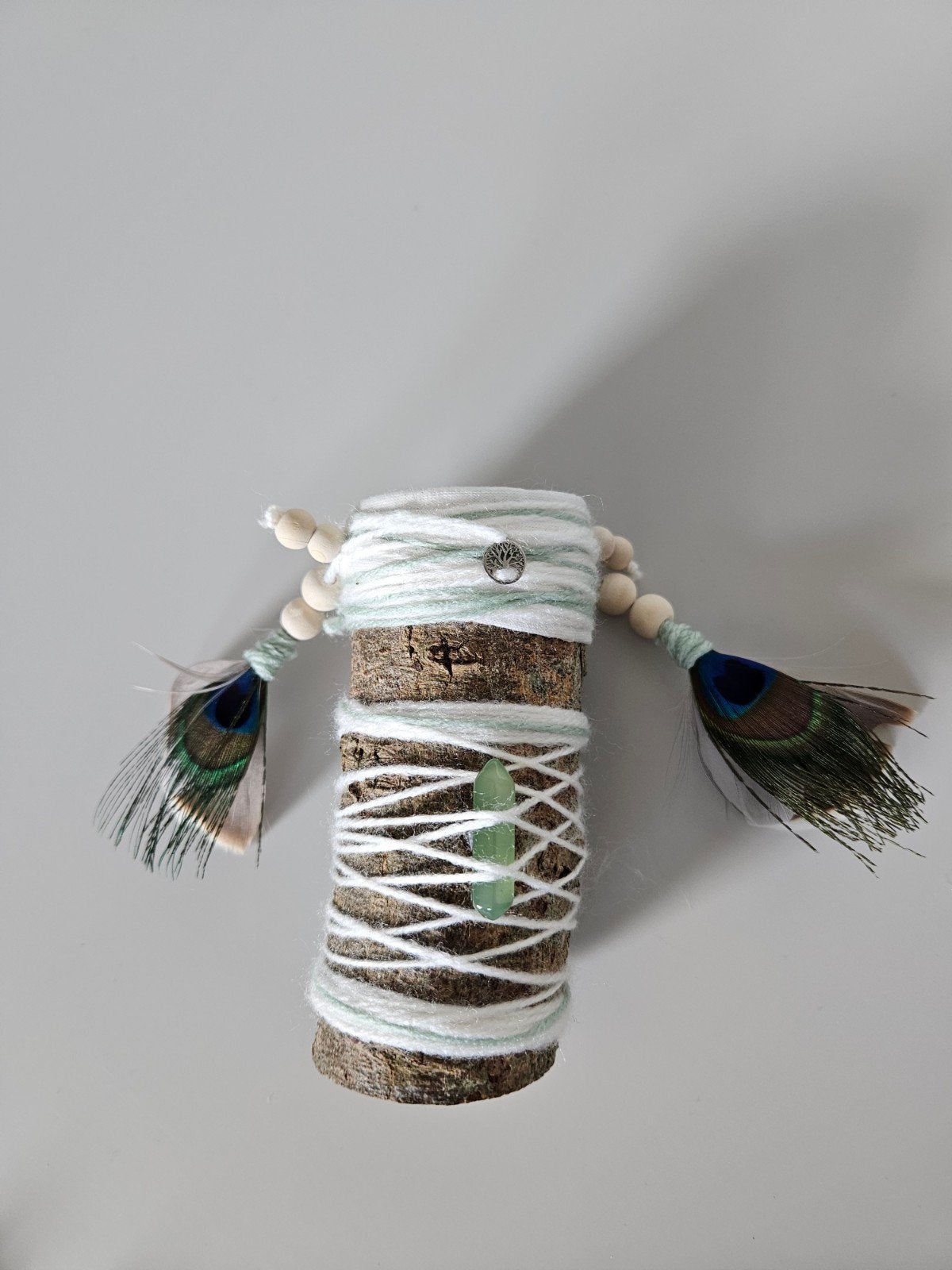 talking stick mini agaat wit groen smudge reiki sjamanisme, Ophalen of Verzenden